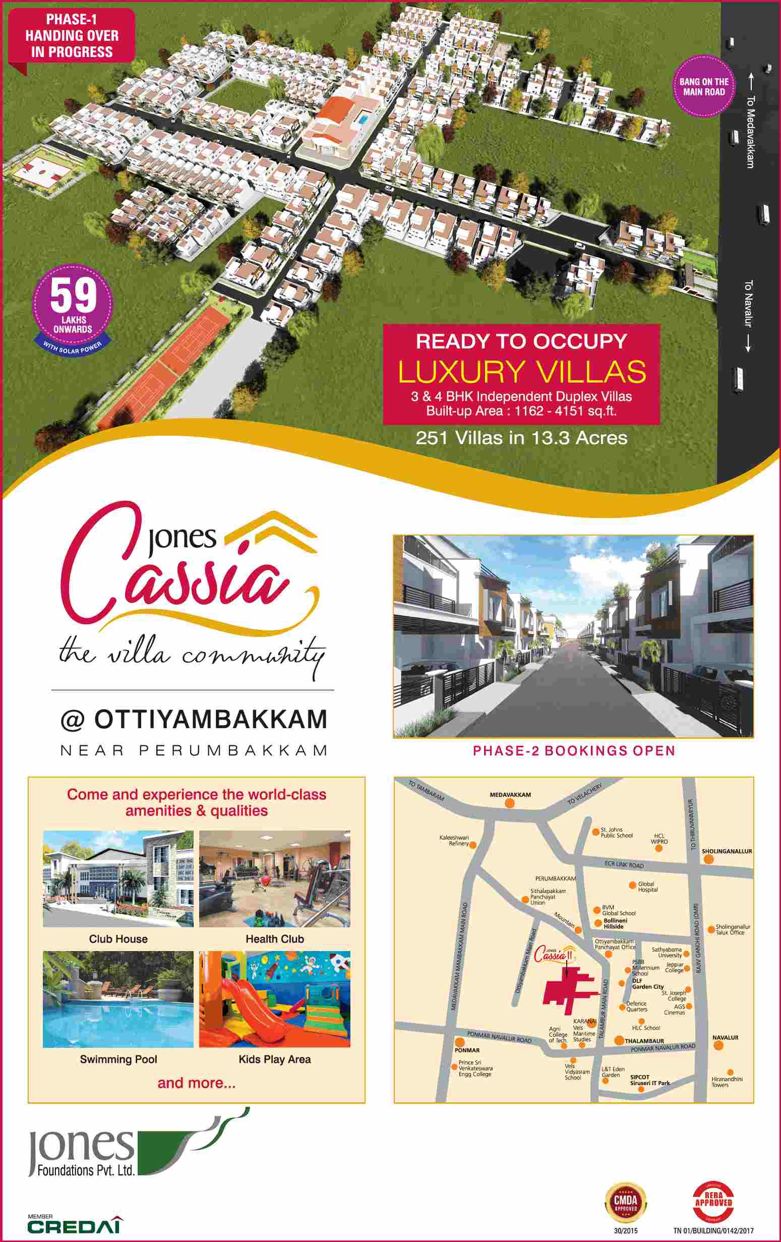 Book ready to occupy luxury villas at Jones Cassia in Chennai